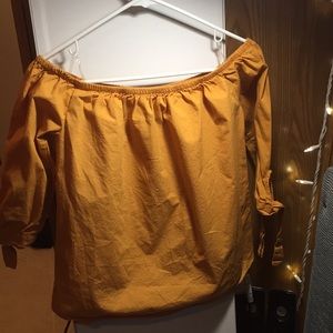 Off the shoulder yellow top